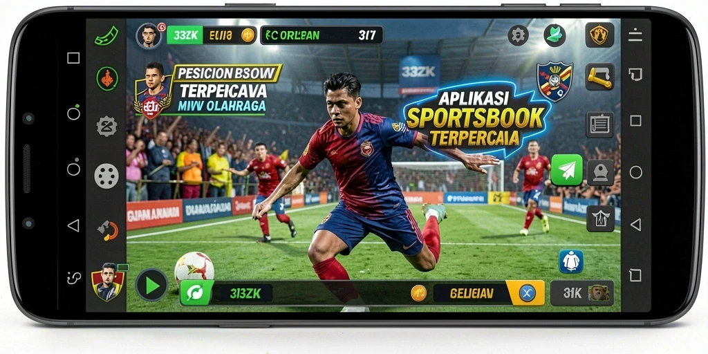 Menampilkan antarmuka penggunaan aplikasi Sportsbook 33ZK yang menarik.