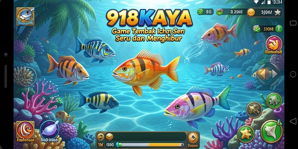 Screenshot gameplay 918KAYA yang menampilkan aksi menembak ikan.