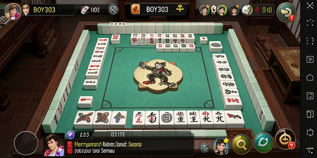 Screenshot gameplay BOY303 dengan grafis Mahjong yang menarik.