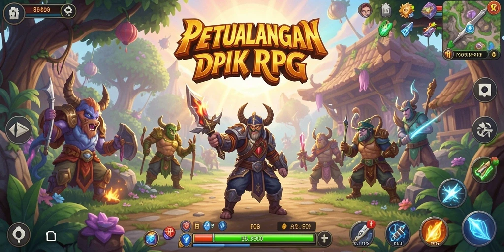Screenshot F08 menampilkan aksi seru dalam pertarungan RPG.