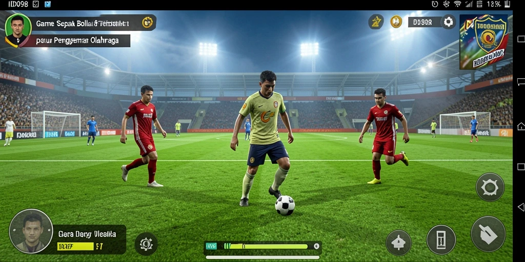Tampilan gameplay menarik dari ID098 dengan aksi sepak bola yang menantang.
