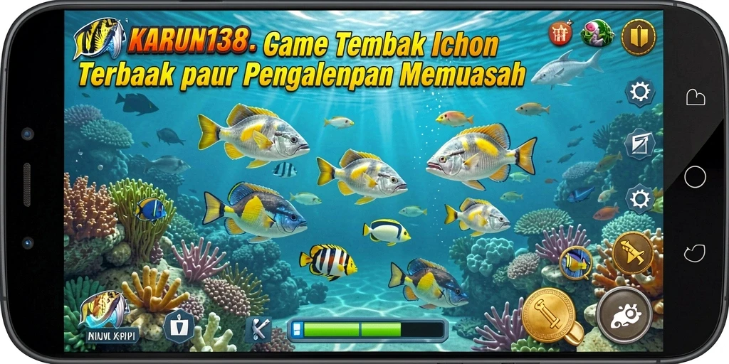 Tampilan dinamis gameplay Tembak Ikan di KARUN138.