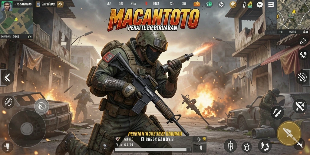 Gameplay seru di medan tempur Battle Royale.
