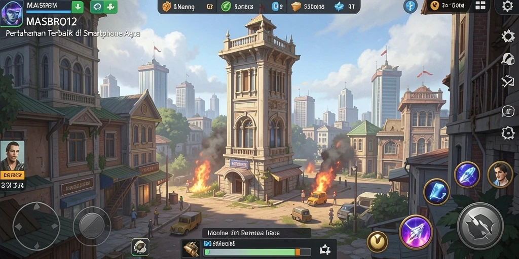 Tampilan gameplay seru dalam pertahanan menara yang menantang.