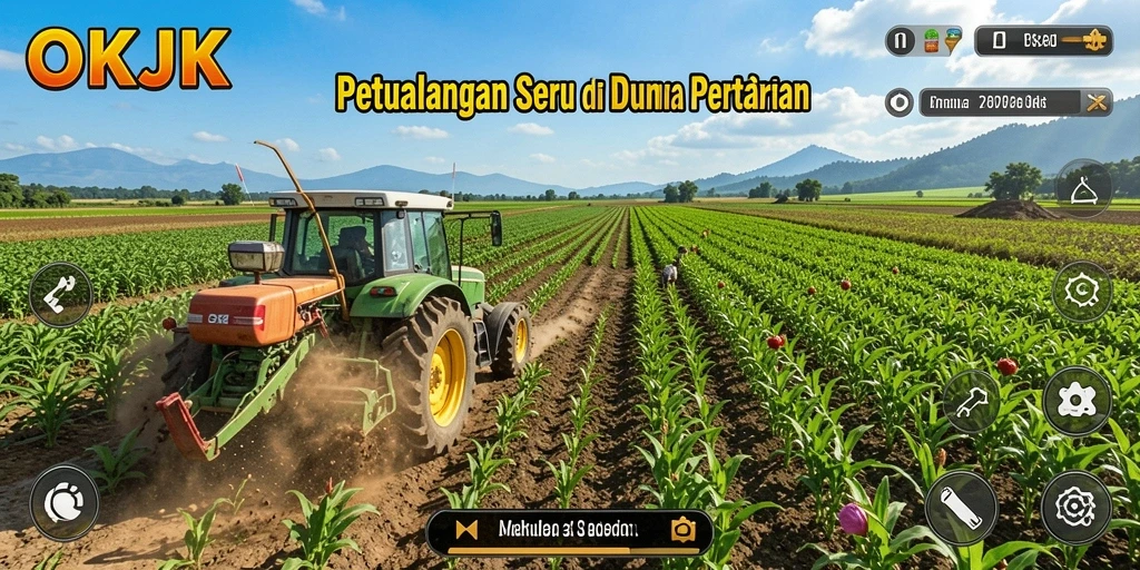 Tampilan seru gameplay pertanian di OKJK.