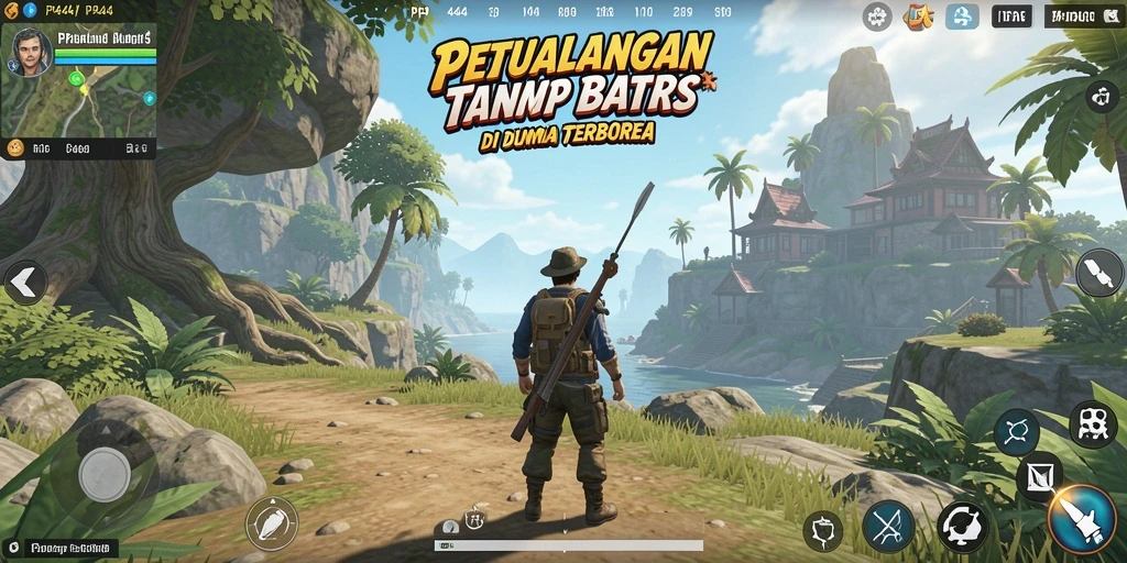 Tampilan gameplay seru dan interaksi dalam dunia terbuka.
