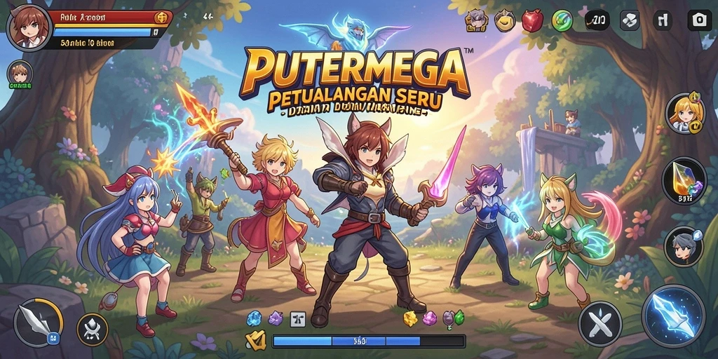 Tangkapan layar utama menunjukkan serunya gameplay di PUTERMEGA.
