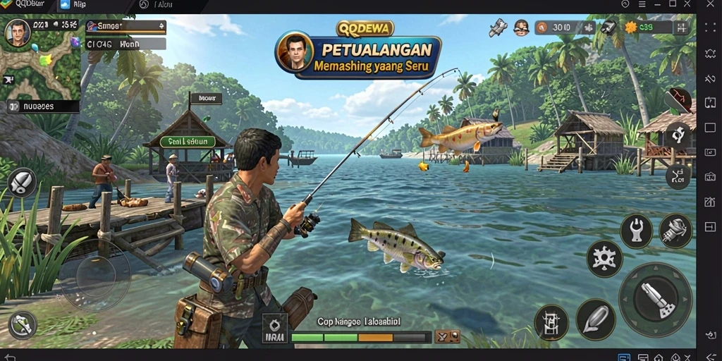 Tampilan gameplay memancing yang menakjubkan di QQDEWA.