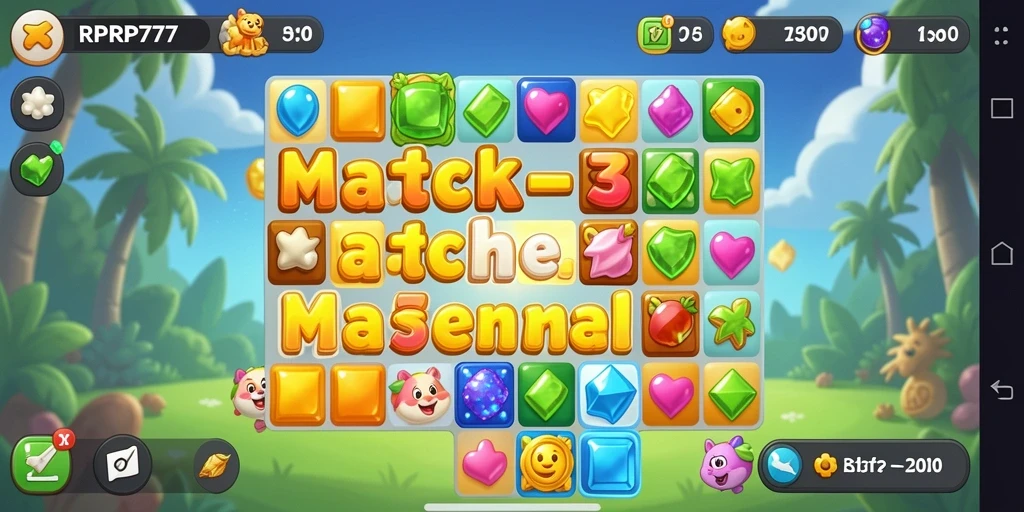 Tangkapan layar RPRP777 menampilkan aksi seru gameplay Match-3.