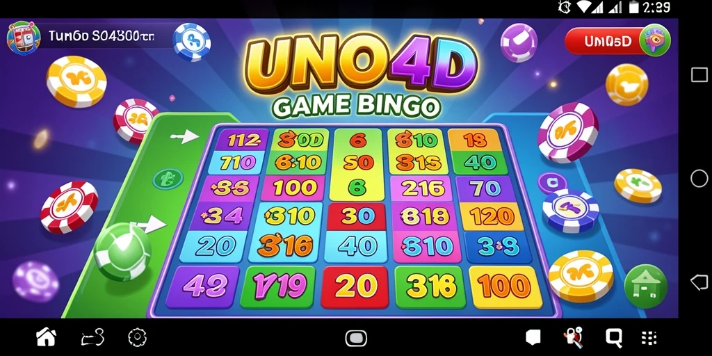 Screenshot gameplay UNO4D yang menunjukkan suasana Bingo yang seru.